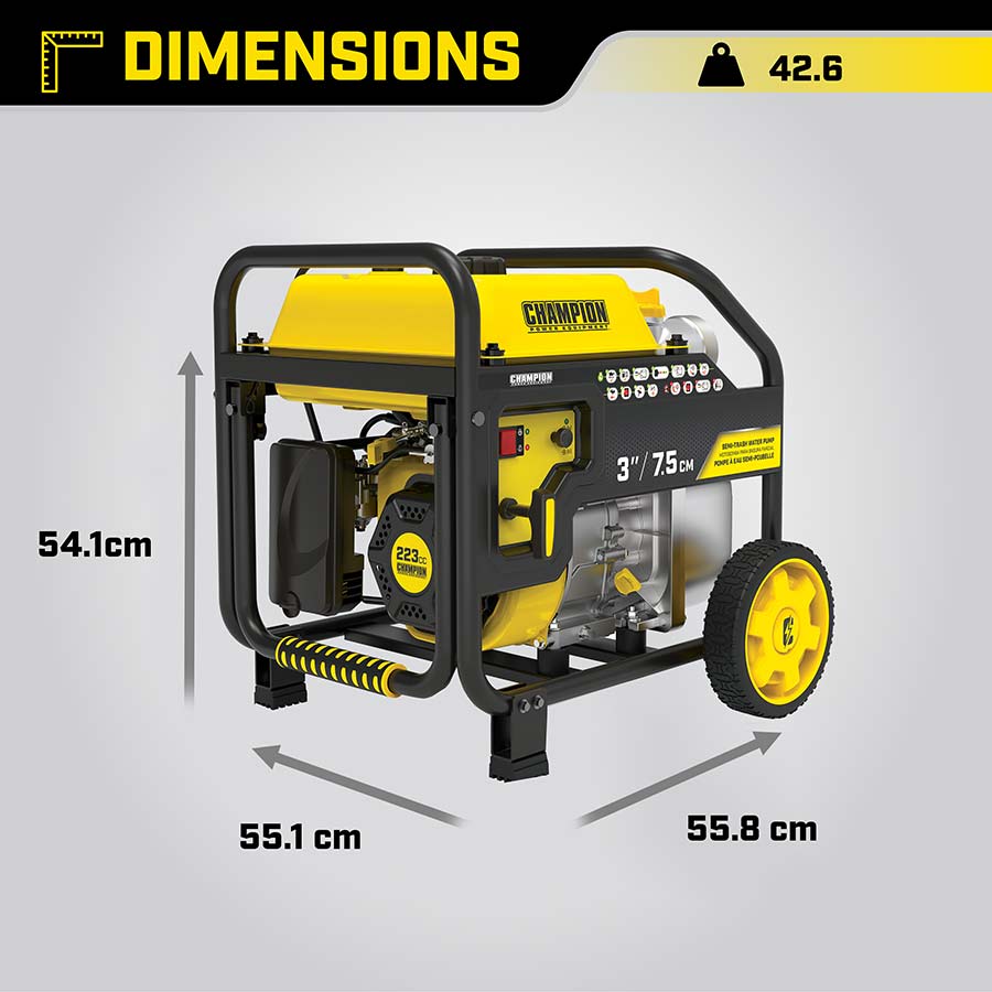 Champion 7,5 cm Pumpe für sauberes/schmutziges Wasser