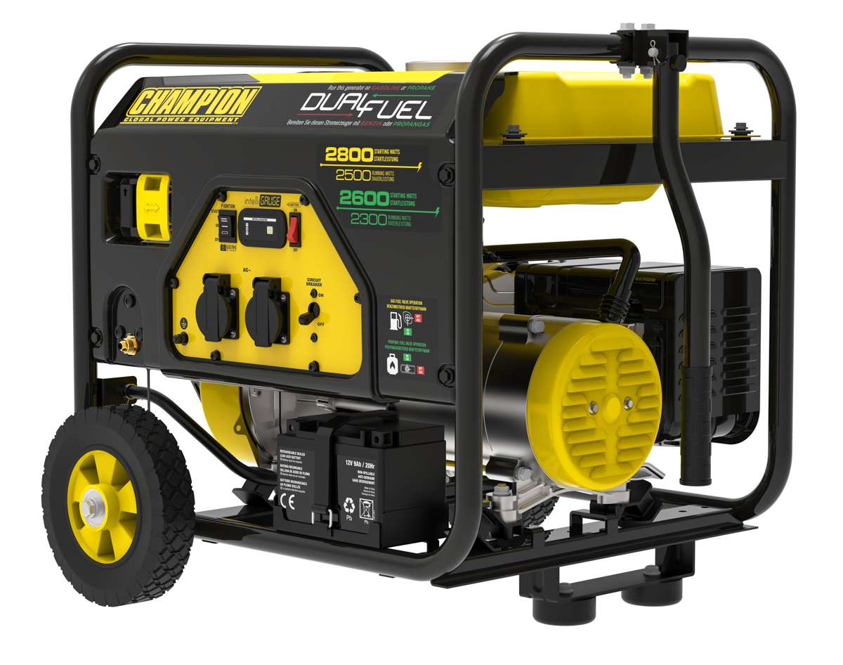 Champion 2800 Watt Dual Fuel LPG/Benzin-Generator