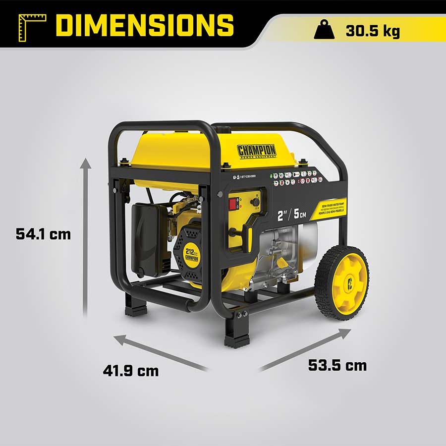 Champion 5-cm-Pumpe für sauberes/schmutziges Wasser