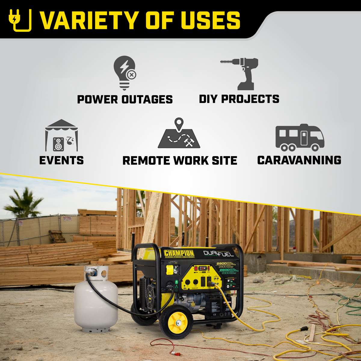 Champion 7000 Watt Dual Fuel LPG/Benzin-Generator